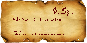 Váczi Szilveszter névjegykártya